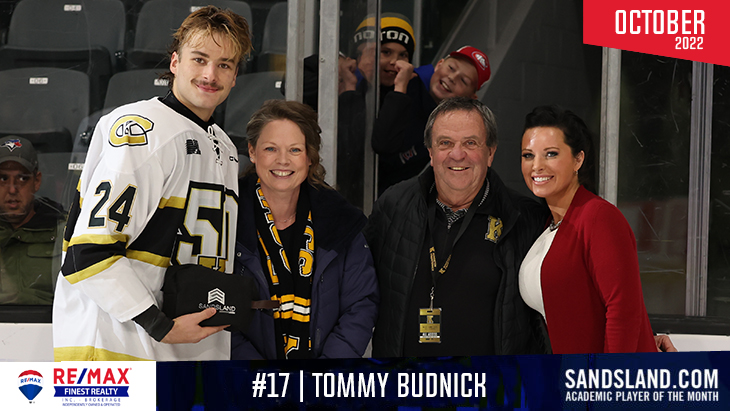 2022 October Frontenacs Academic Player of the Month #24 Tommy Budnick