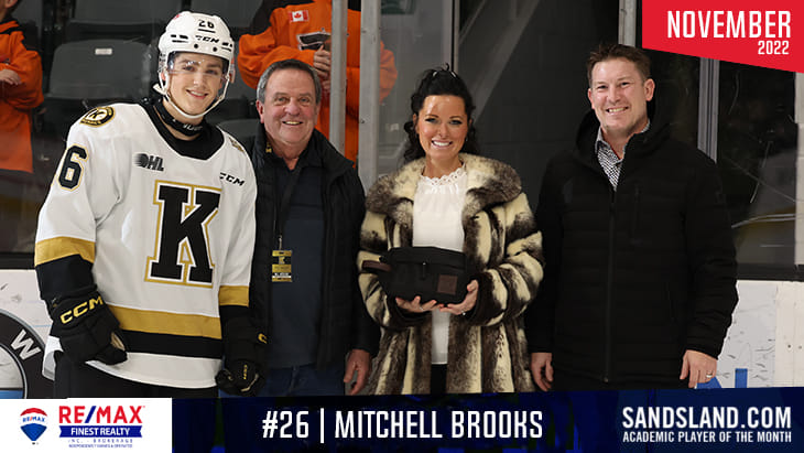 2022 November Frontenacs Academic Player of the Month #26 Mitchell Brooks