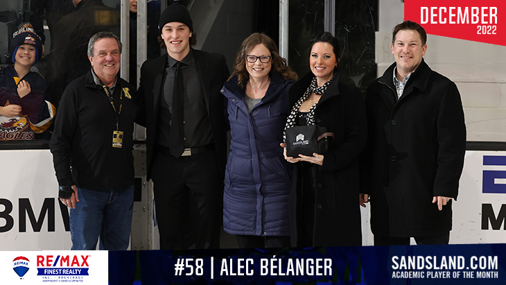 2022 December Frontenacs Academic Player of the Month #58 Alec Belanger