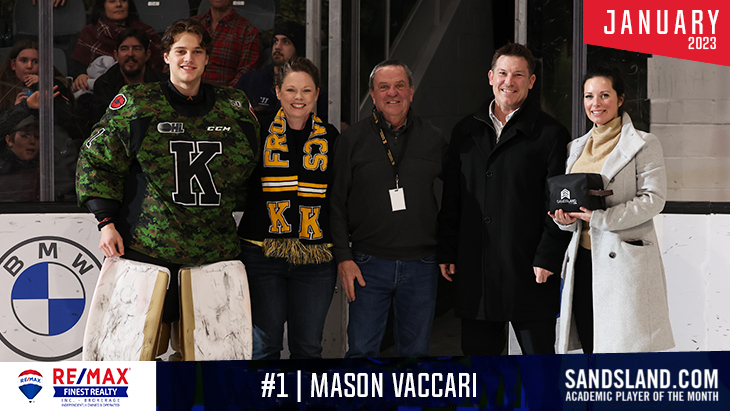 2023 January Frontenacs Academic Player of the Month #1 Mason Vaccari